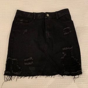 Denim black skirt